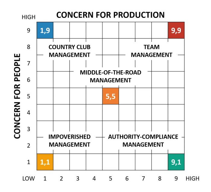 The managerial grid developed by blake and mouton suggests