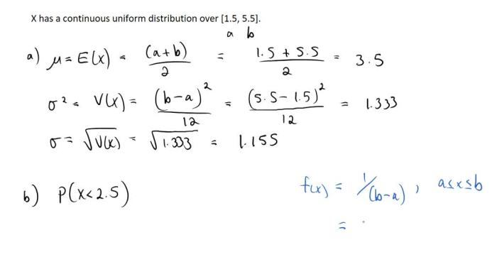 Suppose x has a continuous uniform distribution over the interval